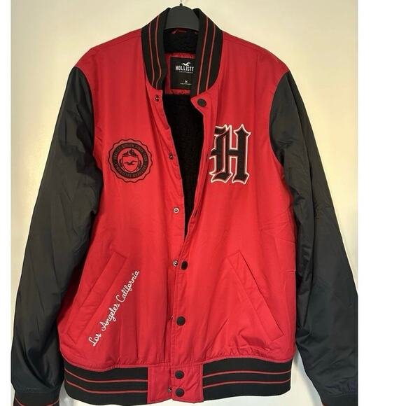 Hollister California Red Jacket Fleece Lined Excellent Condition Size XS - Picture 3 of 10
